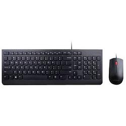 Foto van Lenovo 4x30l79921 set met toetsenbord en muis kabelgebonden spatwaterdicht qwerty, uk-engels zwart