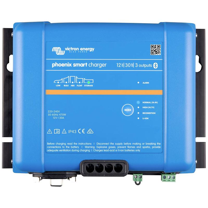 Foto van Victron energy phoenix smart ip43 charger 12/30 (3) 120-240v loodaccu-lader laadstroom (max.) 30 a