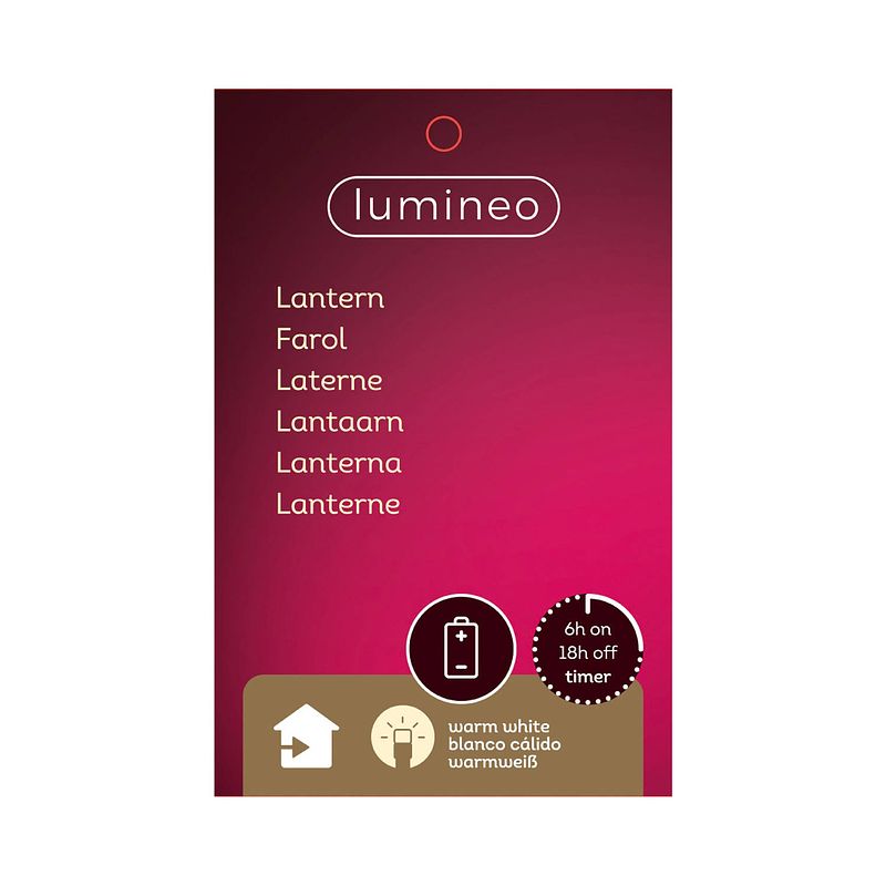 Foto van Lumineo - led lantaarn l15.5b15.5h36 cm warm wit kerst