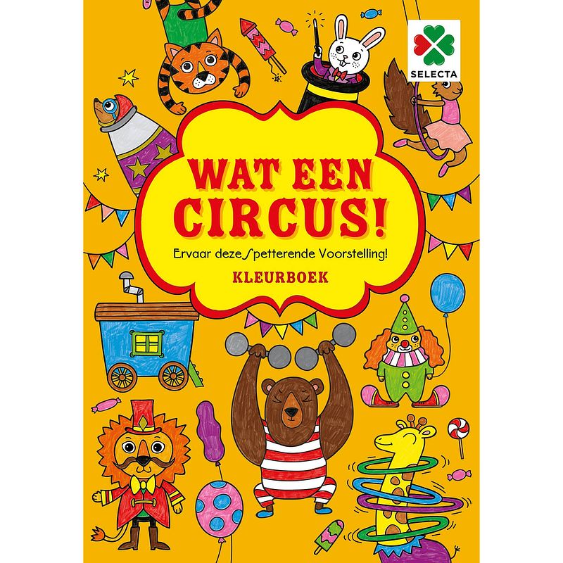 Foto van Selecta kleurboek wat een circus! junior 30 x 21 cm papier