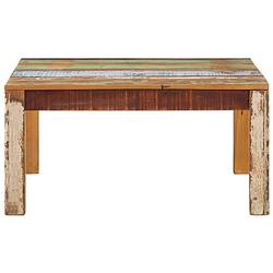 Foto van The living store banktafel - massief gerecycled hout - 80 x 80 x 40 cm - handgemaakt