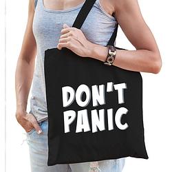 Foto van Dont panic / geen paniek cadeau tas zwart voor dames - feest boodschappentassen