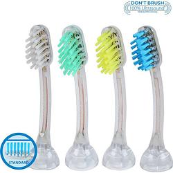 Foto van Emmident e4 opzetborstel voor elektrische tandenborstel 4 stuk(s) transparant