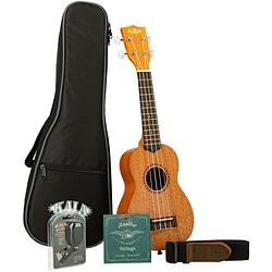 Foto van Kala ka ka 15 s bndl rw startersset sopraan ukelele + gigbag + tuner + riem + snaren