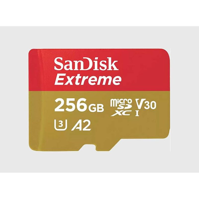 Foto van Sandisk extreme microsdxc-kaart 256 gb uhs-class 3 schokbestendig, waterdicht