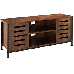 Foto van Tectake - tv-meubel tv-kast dressoir carlow - industrieel - donkerbruin - 110x41,5x50,5cm - 404716