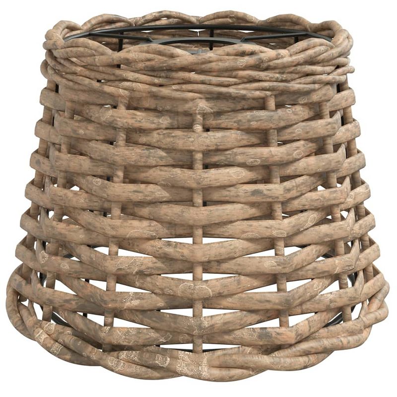 Foto van The living store plafondlampenkap - natuurlijk riet - 20 x 15 cm - bruin - wicker/ijzer