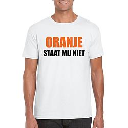 Foto van Oranje staat mij niet t-shirt wit heren xl - feestshirts