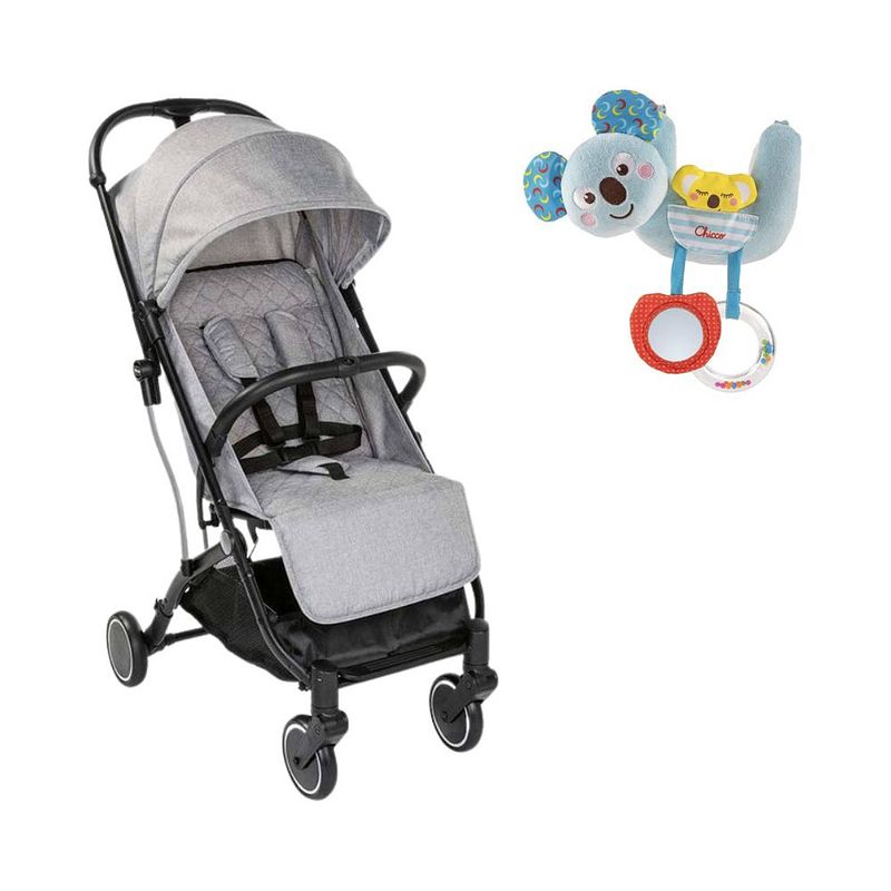 Foto van Chicco bundel - buggy trolley me - light grey & rammelaar - koalabeer - te bevestigen aan kinderwagen