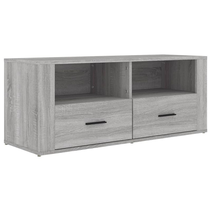 Foto van The living store tv-kast sonoma eiken - 100x35x40 cm - stereokast met opbergruimte