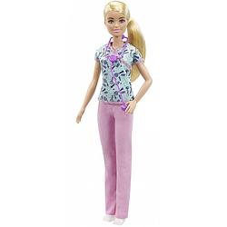 Foto van Barbie tienerpop verpleegster meisjes 30 cm blond/roze 3-delig