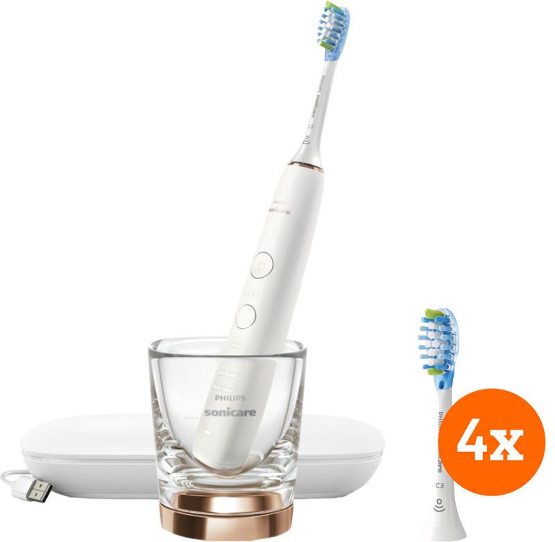 Foto van Philips sonicare diamondclean 9000 hx9911/94 + opzetborstels (4 stuks)