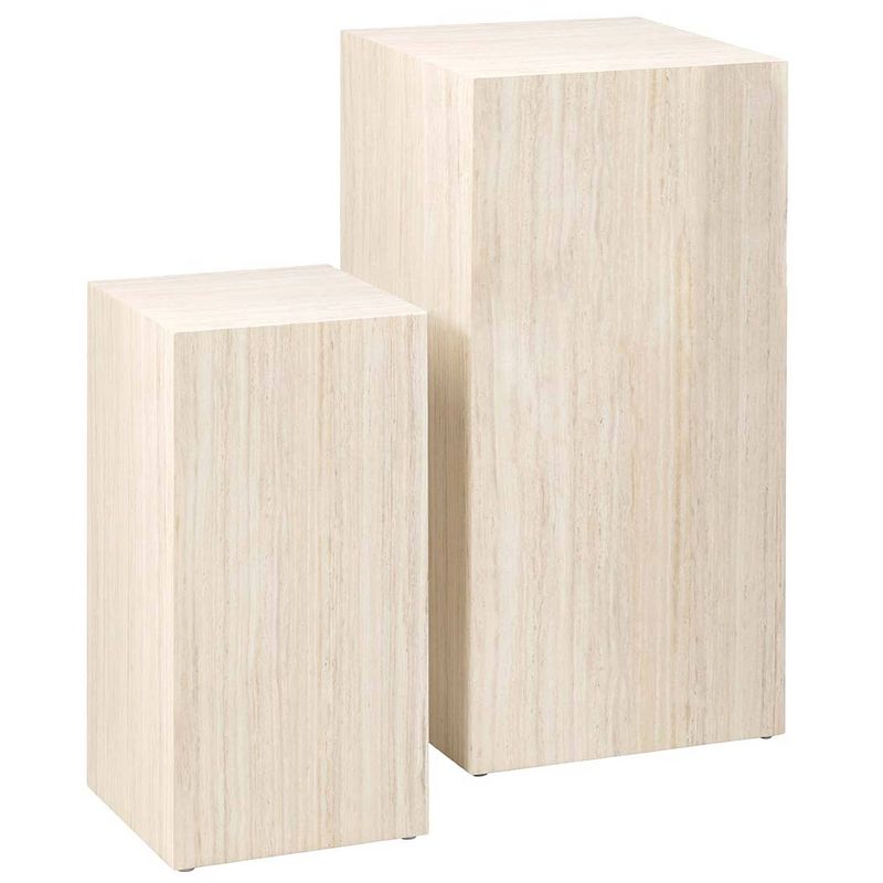 Foto van Drue salontafel voetstuk set van 2 stuks. beige.