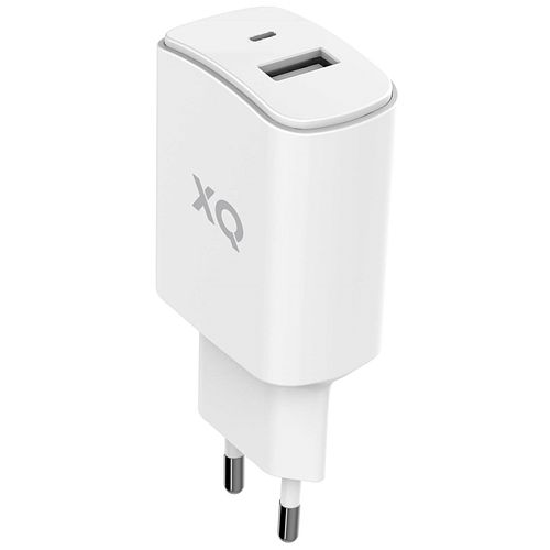 Foto van Xqisit telefoonlader 30w dual usb-a en usb-c (wit)