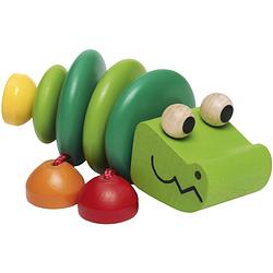Foto van Selecta spielzeug speelfiguur klapper kroko junior 10 cm hout groen