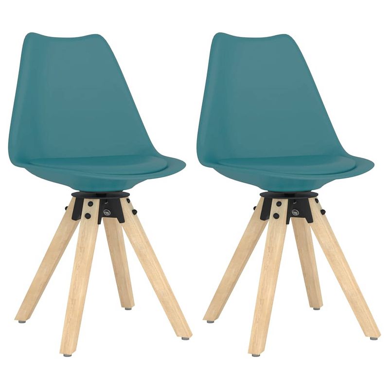 Foto van Vidaxl eetkamerstoelen draaibaar 2 st pp turquoise