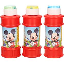 Foto van 4x disney mickey mouse bellenblaas flesjes met bal spelletje in dop 175 ml voor kinderen - bellenblaas