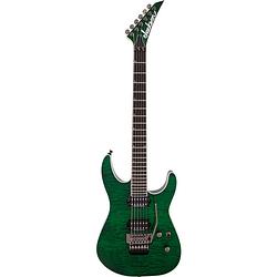 Foto van Jackson pro series soloist sl2q mah transparent green elektrische gitaar met floyd rose 1000