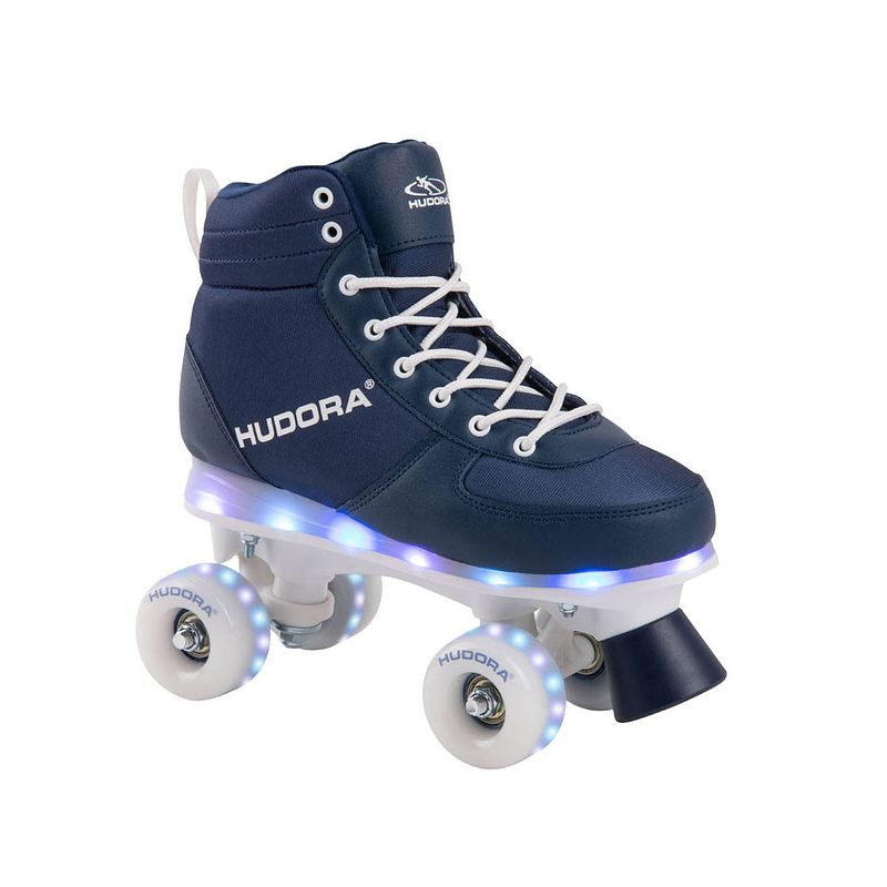 Foto van Hudora rolschaatsen blauw met led, maat 35-36