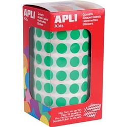 Foto van Apli kids stickers op rol, cirkel diameter 10,5 mm, groen