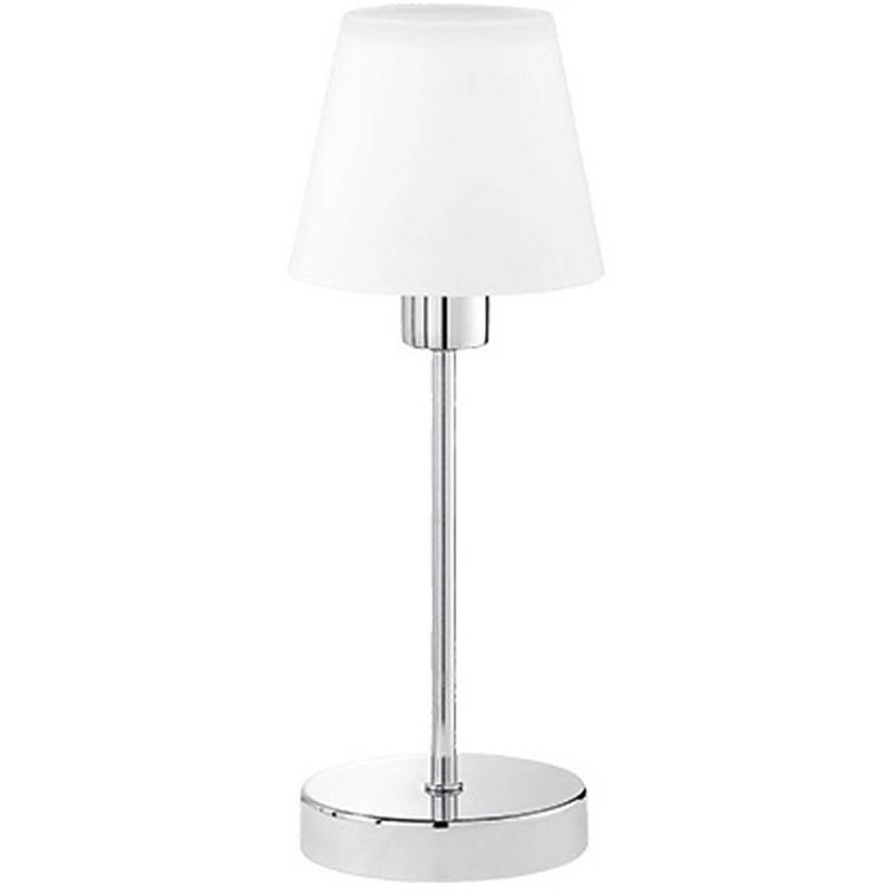 Foto van Led tafellamp - tafelverlichting - trion luson - e14 fitting - rond - mat chroom - aluminium