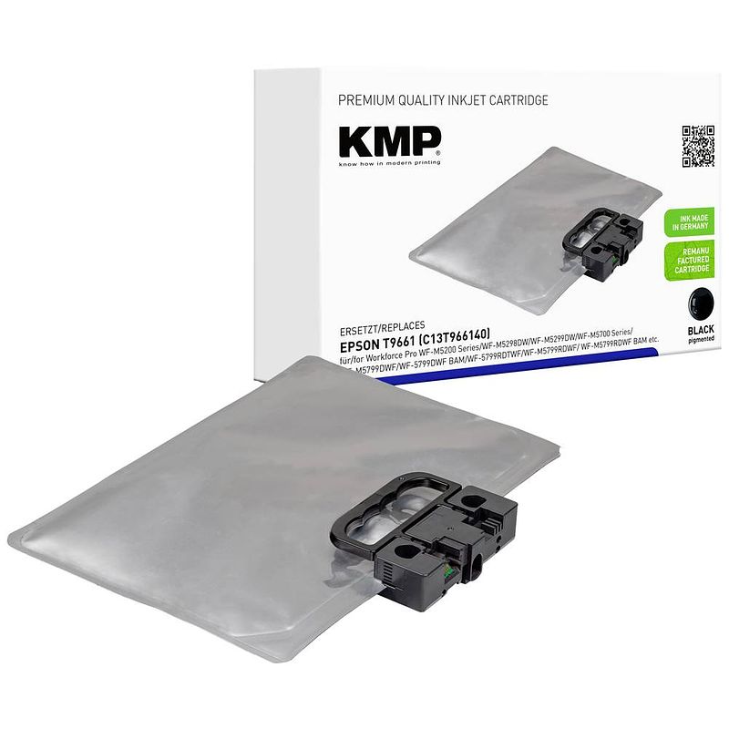 Foto van Kmp inktcartridge vervangt epson t9661xxl compatibel single zwart 1660,4201 1660,4201