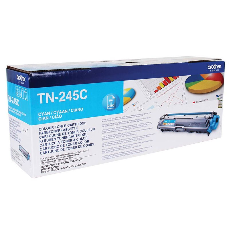 Foto van Brother toner, 2.200 pagina'ss, oem tn-245c, cyaan 4 stuks