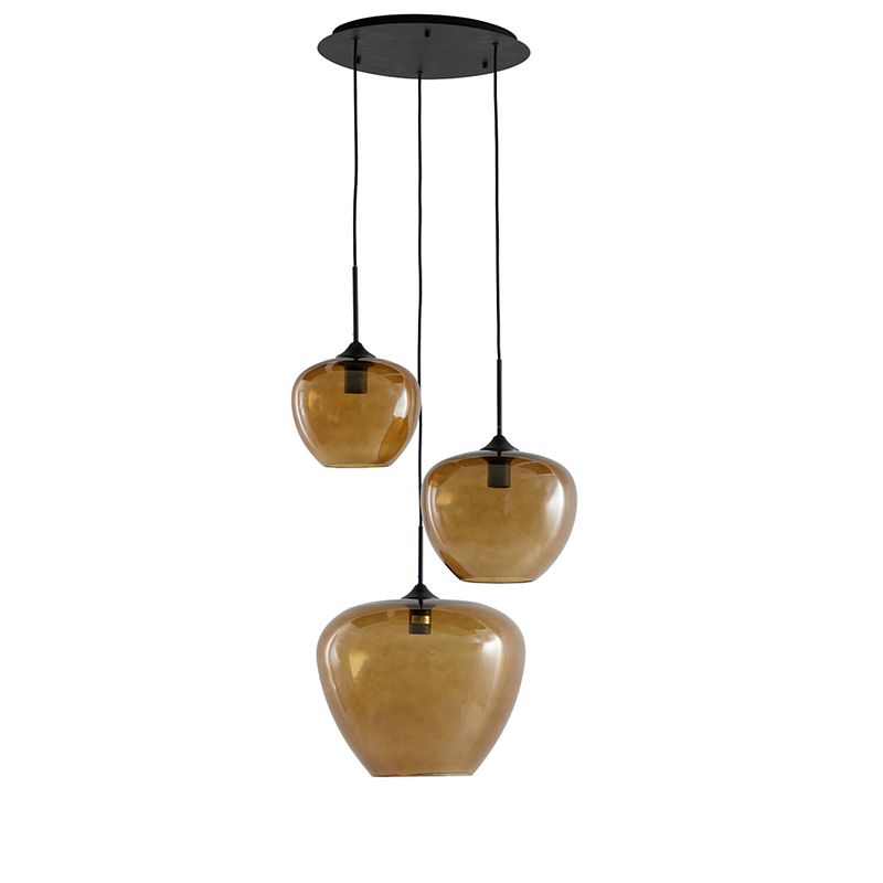 Foto van Light & living - hanglamp mayson - 40x40x160 - bruin