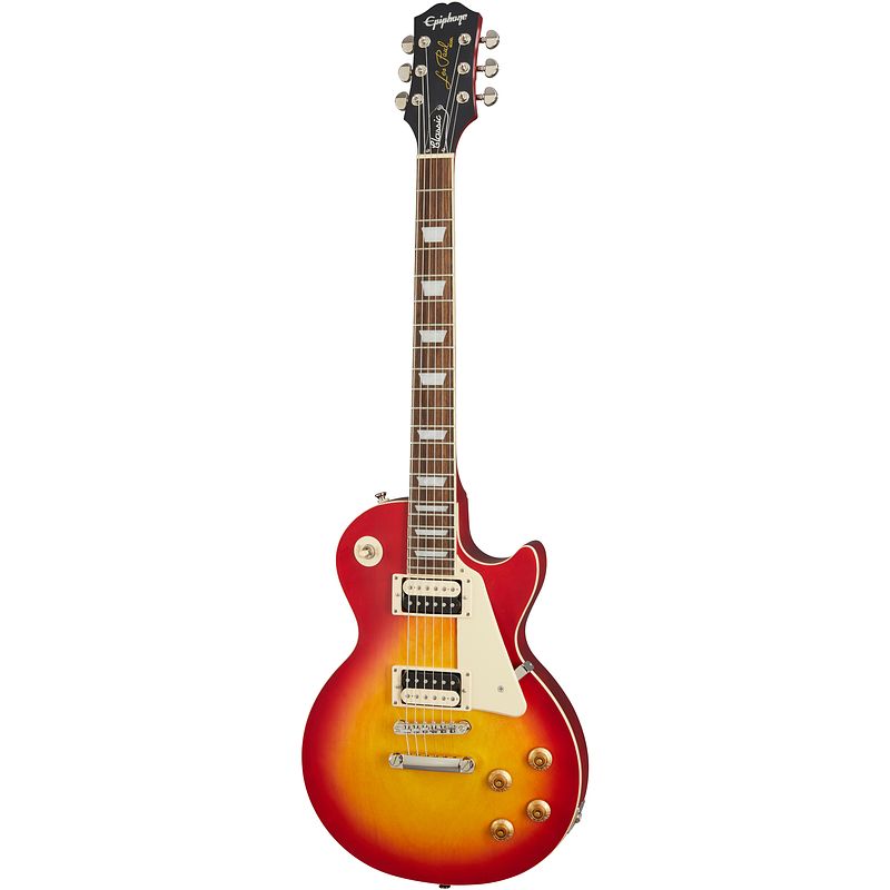 Foto van Epiphone les paul classic worn heritage cherry sunburst elektrische gitaar