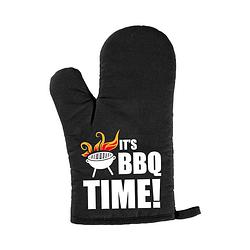 Foto van Bbq time barbecue handschoen/ want zwart heren - vaderdag cadeau - ovenwanten