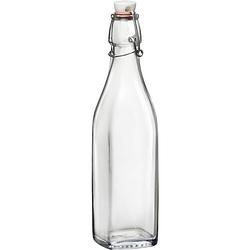 Foto van 1x limonadeflessen/waterflessen transparant 1 liter vierkant - weckpotten