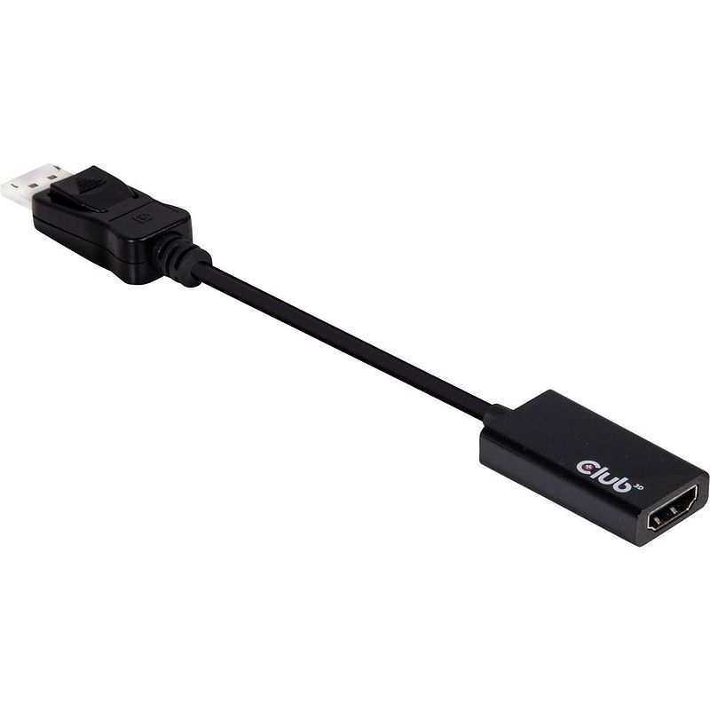 Foto van Club3d cac-1056 displayport adapter [1x displayport stekker - 1x hdmi-bus] zwart ultra hd-hdmi