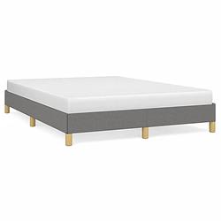 Foto van The living store bedframe - donkergrijs - 203 x 163 x 25 cm - multiplex lattenbodem