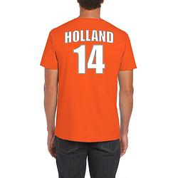 Foto van Holland shirt met rugnummer 14 - nederland fan t-shirt / outfit voor heren s - feestshirts