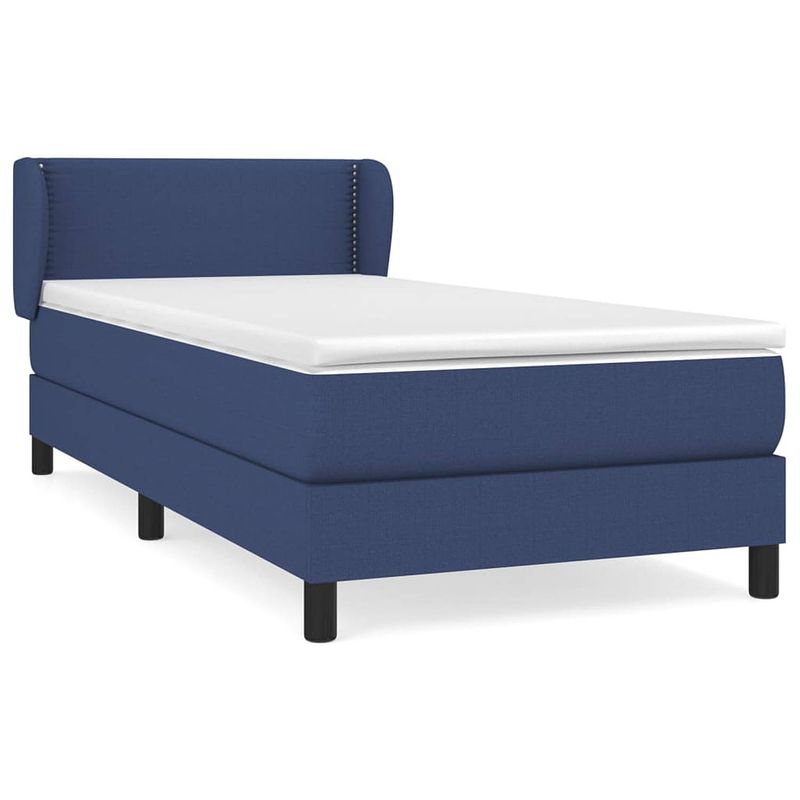 Foto van The living store boxspringbed - blauw - 193 x 93 x 78/88 cm - duurzaam materiaal