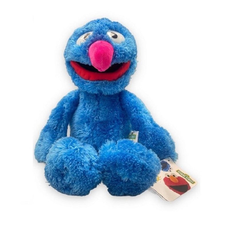 Foto van Sesamstraat pluche knuffel pop - grover - stof -a 26 cm/42 cm staand - knuffeldier