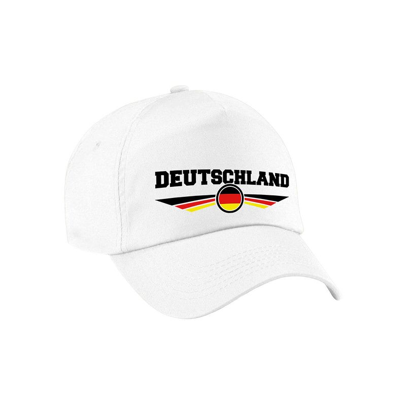 Foto van Duitsland / deutschland landen pet / baseball cap wit voor kinderen - verkleedhoofddeksels