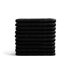 Foto van Seashell luxor washandjes - zwart - 10 stuks - 16x21cm - hotel kwaliteit