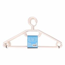 Foto van 50x plastic kledinghangers wit - kleerhangers - kunststof garderobe hangers voor kledingrek/kledingkast 50 stuks