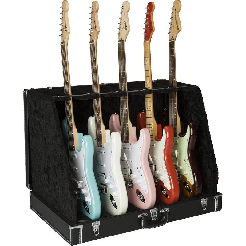 Foto van Fender classic series case stand 5 black statief voor vijf gitaren / basgitaren