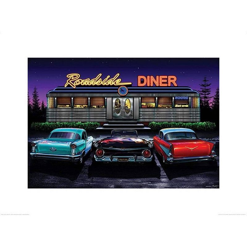 Foto van Pyramid roadside diner helen flint kunstdruk 80x60cm