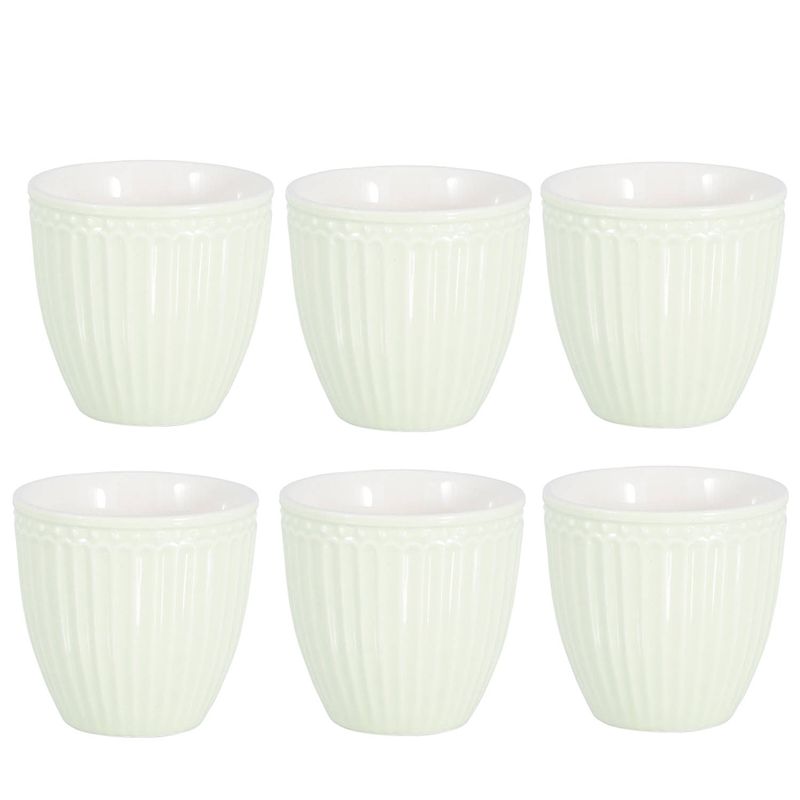 Foto van 6x greengate espressokopje alice licht groen - set van 6 stuks - 125ml