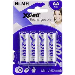 Foto van Xcell x2700aa b4 oplaadbare aa batterij (penlite) nimh 2700 mah 1.2 v 4 stuk(s)