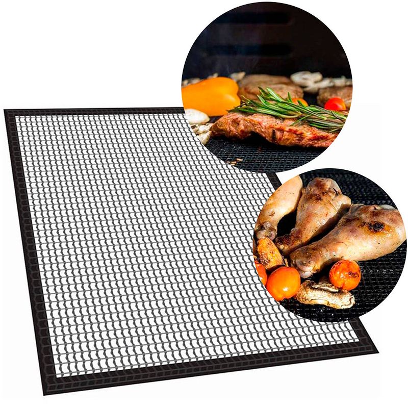 Foto van Krumble barbecue grill mat teflon mesh