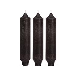 Foto van Hortus - palermo kaarsen set 3 stuks dia. 3.5 x h 17 cm zwart