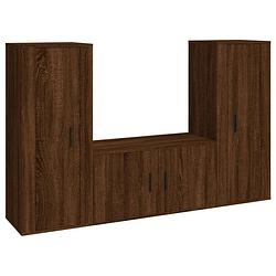 Foto van Vidaxl 3-delige tv-meubelset bewerkt hout bruineikenkleurig