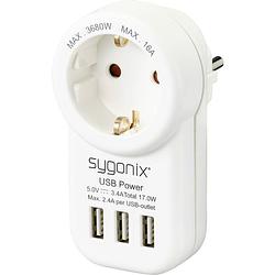 Foto van Sygonix sy-4755856 tussenstekker met usb wit