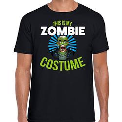 Foto van Zombie costume halloween verkleed t-shirt zwart voor heren 2xl - feestshirts