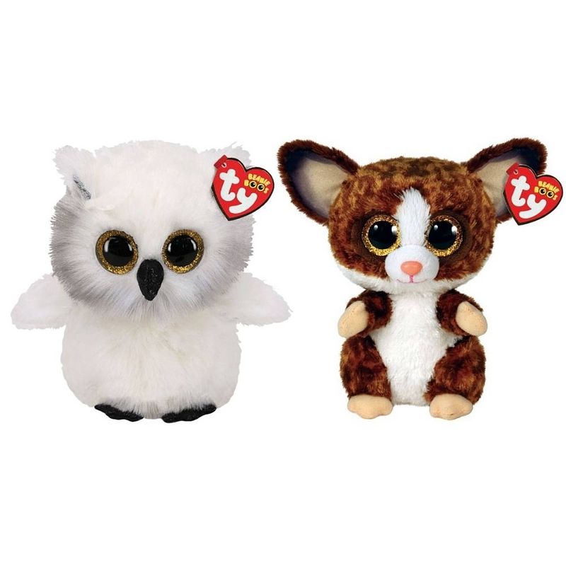 Foto van Ty - knuffel - beanie buddy - austin owl & bush baby galago