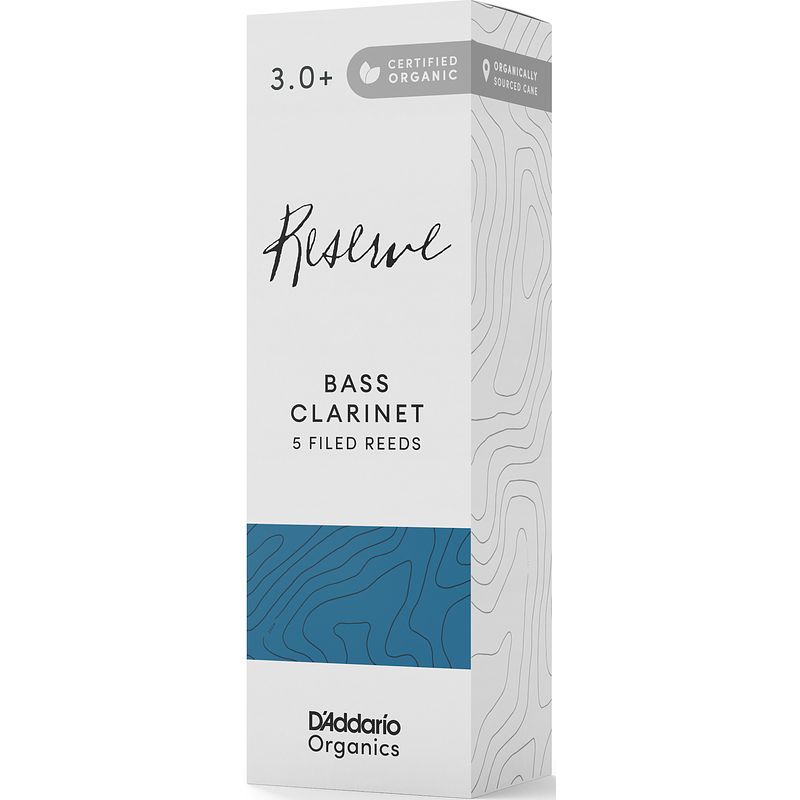 Foto van D'saddario woodwinds organic reserve bass clarinet reeds 3+ (5 stuks)